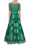 Shop_Vandana Sethi_Green Embroidered Lehenga Set_at_Aza_Fashions