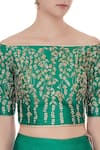 Vandana Sethi_Green Embroidered Lehenga Set_at_Aza_Fashions