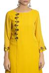 Shop_Priyam Narayan_Yellow Round Embroidered Kurta Palazzo Set For Women_at_Aza_Fashions