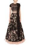 Shop_Mani Bhatia_Black Round Embroidered Lehenga Set _Online_at_Aza_Fashions