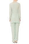 Shop_Mani Bhatia_Green V Neck Knotted Tunic With Pants For Women_at_Aza_Fashions
