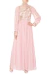 Buy_Mani Bhatia_Pink Round Draped Embroidered Anarkali For Women_at_Aza_Fashions