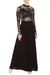 Buy_Mani Bhatia_Black Round Flared Tassel Jumpsuit For Women_at_Aza_Fashions