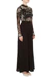 Mani Bhatia_Black Round Flared Tassel Jumpsuit For Women_Online_at_Aza_Fashions