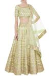 Buy Vandana Sethi Green Embroidered Lehenga Set at Aza Fashions Buy_Vandana Sethi_Green Embroidered Lehenga Set_at_Aza_Fashions
