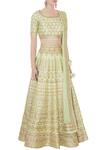 Vandana Sethi Green Embroidered Lehenga Set Online at Aza Fashions Vandana Sethi_Green Embroidered Lehenga Set_Online_at_Aza_Fashions