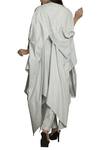 Shop_Priyam Narayan_Blue Round Handloom Draped Cape And Pant Set For Women_at_Aza_Fashions
