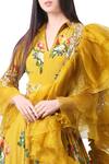 Buy_Mahima Mahajan_Yellow Modal Satin Collared Neck Printed Anarkali With Ruffle Dupatta For Women_Online_at_Aza_Fashions