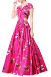 Buy_Mahima Mahajan_Pink Modal Satin Printed Floral Motifs Blouse And Lehenga Set For Women_at_Aza_Fashions