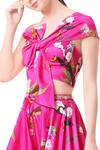 Buy_Mahima Mahajan_Pink Modal Satin Printed Floral Motifs Blouse And Lehenga Set For Women_Online_at_Aza_Fashions