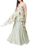 Mahima Mahajan_Green Georgette Printed Floral Tube Off-shoulder Blouse For Women_Online_at_Aza_Fashions