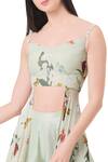 Buy_Mahima Mahajan_Green Printed Draped Crop Top For Women_Online_at_Aza_Fashions