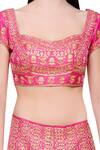 Shop_Shyam Narayan Prasad_Pink U Neck Embroidered Bridal Lehenga Set For Women_Online_at_Aza_Fashions