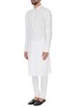 Buy_Vanshik_Off White Linen Embroidered Kurta Set _Online_at_Aza_Fashions
