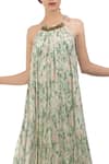 Nikasha_Grey Halter Hand Painted Maxi Dress For Women_Online_at_Aza_Fashions