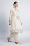 Sheetal Batra_White Kurta Chanderi  Salwar - Bamber Satin Dupatta Naazira Set _Online_at_Aza_Fashions