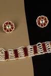 Buy_Namasya_Gold Plated Pearls, Diamonds, Stones Bead Kundan Choker Set _Online_at_Aza_Fashions