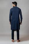Shop_Smriti by Anju Agarwal_Blue Kurta Handloom Linen Pajama Pant Malai Cotton Tie Dye Set_at_Aza_Fashions