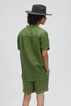 Shop_Terra Luna_Green 100% Linen Maui T-shirt _at_Aza_Fashions