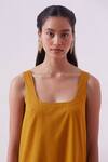 Shop_The Summer House_Yellow Organic Cotton Twill Jugo Shift Dress_Online_at_Aza_Fashions