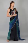 Buy_Devyani Mehrotra_Multi Color Chanderi Applique Embroidered Saree_Online_at_Aza_Fashions