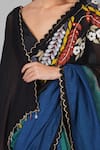 Shop_Devyani Mehrotra_Multi Color Chanderi Applique Embroidered Saree_Online_at_Aza_Fashions