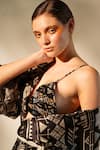 Buy_Nikita Mhaisalkar_Black Silk Embroidery Hand Embellished Bralette _Online_at_Aza_Fashions