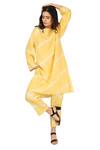 Buy_The Pot Plant Clothing_Yellow Cotton Silk Shibori Kurta And Pant  Set_at_Aza_Fashions