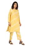 The Pot Plant Clothing_Yellow Cotton Silk Shibori Kurta And Pant  Set_Online_at_Aza_Fashions