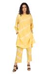 Buy_The Pot Plant Clothing_Yellow Cotton Silk Shibori Kurta And Pant  Set_Online_at_Aza_Fashions