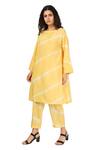 Shop_The Pot Plant Clothing_Yellow Cotton Silk Shibori Kurta And Pant  Set_Online_at_Aza_Fashions