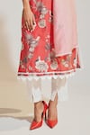 Buy_Sage Saga_Fuchsia Lawn Cotton Printed Floral Round Soha Garden Kurta Palazzo Set _Online_at_Aza_Fashions