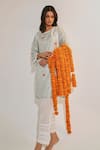 Buy_Sage Saga_Blue Chanderi Printed Floral Overlap Keyhole Pihu Phiran Kurta And Palazzo Set 