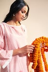 Buy_Sage Saga_Pink Chanderi, Cotton Lace Keyhole Neck Pihu Phiran Kurta _Online_at_Aza_Fashions