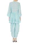 Shop_Kisneel by Pam_Blue Pure Cotton Zari Embroidered Kurta And Dhoti Pant Set_at_Aza_Fashions