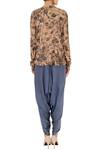 Shop_Natasha J_Beige Printed Tunic And Dhoti Pant Set_at_Aza_Fashions
