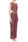 Natasha J_Purple Round Printed Jumpsuit For Women_Online_at_Aza_Fashions