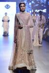 Buy_House of Kotwara_Pink Kora Silk Embroidered Aari Work Bridal Lehenga Set For Women_at_Aza_Fashions