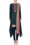 Shop_Priyanka Singh_Green Round Silk Asymmetric Kurta Set For Women_Online_at_Aza_Fashions