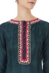 Priyanka Singh_Green Round Silk Asymmetric Kurta Set For Women_at_Aza_Fashions
