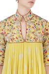 Priyanka Singh_Yellow Crepe Embroidered Resham Work Kurta Set  _at_Aza_Fashions