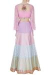 Shop_Avnni Kapur_Multi Color Banarasi Silk Woven Sweetheart Neck Lehenga Set  _at_Aza_Fashions