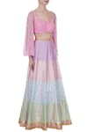 Avnni Kapur_Multi Color Banarasi Silk Woven Sweetheart Neck Lehenga Set  _Online_at_Aza_Fashions