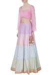 Buy_Avnni Kapur_Multi Color Banarasi Silk Woven Sweetheart Neck Lehenga Set For Women_Online_at_Aza_Fashions