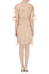Shop_Devina Juneja_Beige Sheer Jacket Dress_at_Aza_Fashions