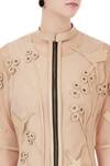 Devina Juneja_Beige Sheer Jacket Dress_at_Aza_Fashions