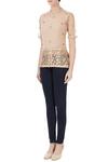 Buy_Devina Juneja_Beige Applique Embroidered Top_Online_at_Aza_Fashions