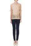 Shop_Devina Juneja_Beige Round Applique Embroidered Top For Women_Online_at_Aza_Fashions