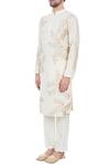 Buy_Mehraab_White Mix Blend Embroidered Kurta_Online_at_Aza_Fashions