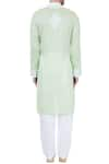 Shop_Mehraab_Green Mix Blend Embroidered Mirror Work Kurta  _at_Aza_Fashions